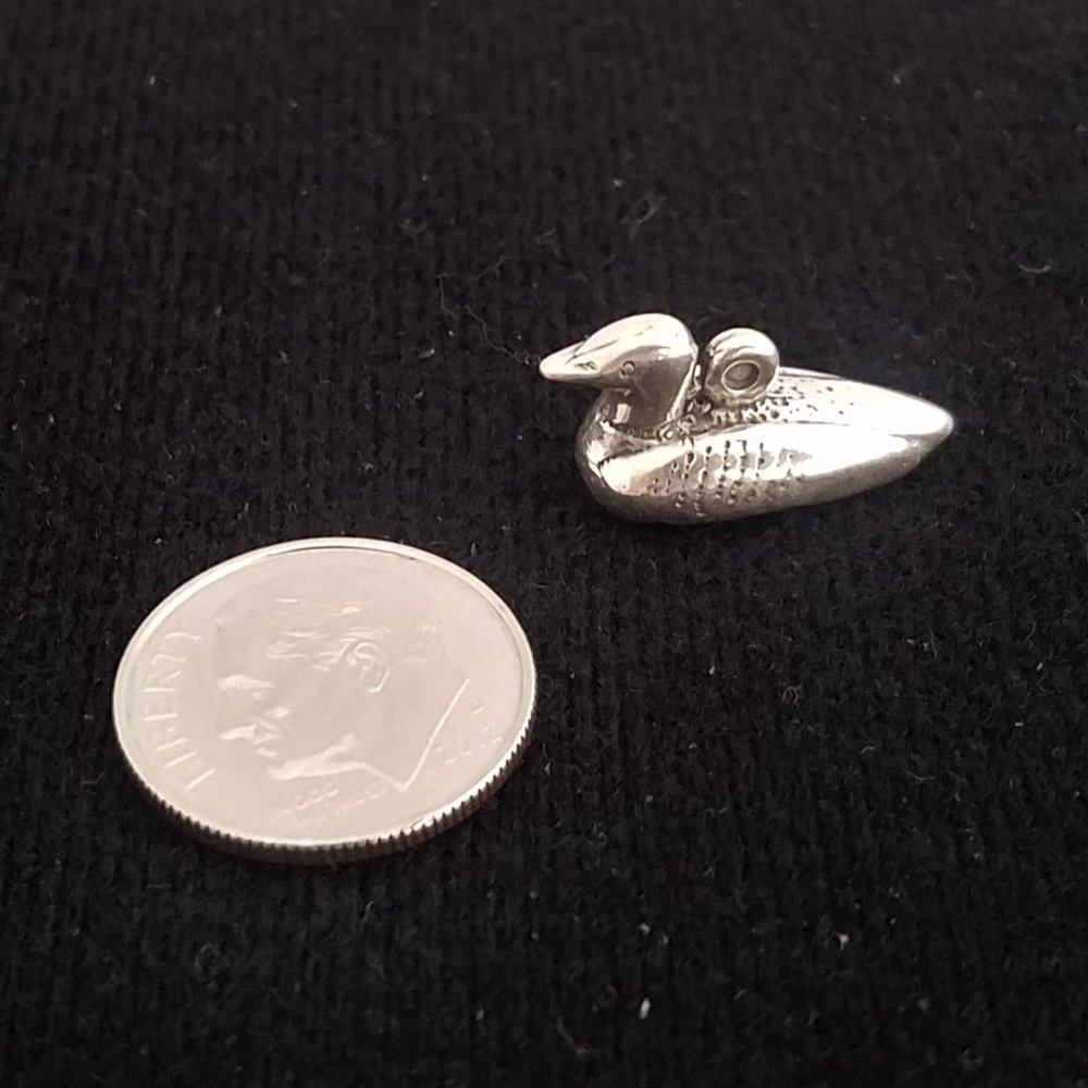 DUCK Sterling silver pendant Taxco Mex Mallard NEW - Picture 2 of 7